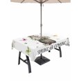 thumbnail image 1 of Outdoor Tablecloths with Umbrella Hole & Zipper, Groundhog 54x80 Inch Tablecloth Rectangle, Spring Floral Butterfly Botanical Waterproof Table Cloth, Patio/Pool/Picnic Table Covers, 1 of 8