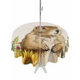 thumbnail image 1 of Outdoor Tablecloths with Umbrella Hole & Zipper, Groundhog Day Round Tablecloth 54 Inch, Sunflower Spring Floral Botanical Rustic Waterproof Table Cloth, Patio/Pool/Picnic Table Covers, 1 of 8