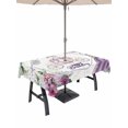 thumbnail image 1 of Outdoor Tablecloths with Umbrella Hole & Zipper, Happy Birthday Rectangle Tablecloth 60x120 Inch, Gradient Purple Dress Crown Carriage Flowers Waterproof Table Cloth, Patio/Pool/Picnic Table Covers, 1 of 8