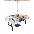thumbnail image 1 of Outdoor Tablecloths with Umbrella Hole & Zipper, Hummingbird Rectangle Tablecloth 60x120 Inch, Spring Farmhouse Oil Painting Sunflowers Waterproof Table Cloth, Patio/Pool/Picnic Table Covers, 1 of 8