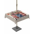 thumbnail image 1 of Outdoor Tablecloths with Umbrella Hole & Zipper, Independence Day 60x60 Inch Square Tablecloths, Spring Roses Flowers US Flag Rustic Plants Waterproof Table Cloth, Patio/Pool/Picnic Table Covers, 1 of 8
