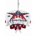 thumbnail image 1 of Outdoor Tablecloths with Umbrella Hole & Zipper, Independence Day Round Tablecloth 54 Inch, Blue Red Star American Flag Striped Waterproof Table Cloth, Patio/Pool/Picnic Table Covers, 1 of 8