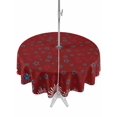 thumbnail image 1 of Outdoor Tablecloths with Umbrella Hole & Zipper, Independence Day Round Tablecloth 54 Inch, Red Fireworks Blue Stars Sparklers US Flag Waterproof Table Cloth, Patio/Pool/Picnic Table Covers, 1 of 8
