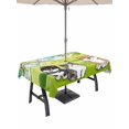 thumbnail image 1 of Outdoor Tablecloths with Umbrella Hole & Zipper, Japanese Aquatian Dogs Rectangle Tablecloth 60x120 Inch, Cute Cats Spring Green Trees Hills Waterproof Table Cloth, Patio/Pool/Picnic Table Covers, 1 of 8
