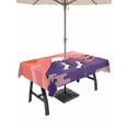 thumbnail image 1 of Outdoor Tablecloths with Umbrella Hole & Zipper, Japanese Rectangle Tablecloth 60x120 Inch, Nature Mountain Sun Blossoms Cherry Scenery Waterproof Table Cloth, Patio/Pool/Picnic Table Covers, 1 of 8
