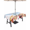 thumbnail image 1 of Outdoor Tablecloths with Umbrella Hole & Zipper, Japanese Wedding Rectangle Tablecloth 52x70 Inch, Cute Owls Cherry Blossoms Blue Waterproof Table Cloth, Patio/Pool/Picnic Table Covers, 1 of 8