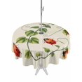 thumbnail image 1 of Outdoor Tablecloths with Umbrella Hole & Zipper, Ladybugs Eucalyptus Round Tablecloth 54 Inch, Spring Botanical Leaves Green Waterproof Table Cloth, Patio/Pool/Picnic Table Covers, 1 of 8