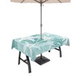 thumbnail image 1 of Outdoor Tablecloths with Umbrella Hole & Zipper, Mint Green Starfish Rectangle Tablecloth 52x70 Inch, Coral Shell Ocean Vintage Coastal Waterproof Table Cloth, Patio/Pool/Picnic Table Covers, 1 of 8