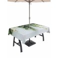 thumbnail image 1 of Outdoor Tablecloths with Umbrella Hole & Zipper, Modern Green Leaf Rectangle Tablecloth 60x120 Inch, Summer Botanical Chic Plant Waterproof Table Cloth, Patio/Pool/Picnic Table Covers, 1 of 8