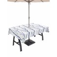 thumbnail image 1 of Outdoor Tablecloths with Umbrella Hole & Zipper, Navy Blue Branches 54x80 Inch Tablecloth Rectangle, Modern Abstract Art Forest Silhouettes Waterproof Table Cloth, Patio/Pool/Picnic Table Covers, 1 of 8