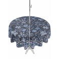 thumbnail image 1 of Outdoor Tablecloths with Umbrella Hole & Zipper, Navy Blue Floral Boho Round Tablecloths 60 Inch, Ethnic Tribe Abstract Art Flower Waterproof Table Cloth, Patio/Pool/Picnic Table Covers, 1 of 8