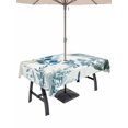 thumbnail image 1 of Outdoor Tablecloths with Umbrella Hole & Zipper, Navy Blue Leaves Rectangle Tablecloth 52x70 Inch, Summer Botanical Farmhouse Watercolor Leaf Waterproof Table Cloth, Patio/Pool/Picnic Table Covers, 1 of 8