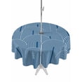 thumbnail image 1 of Outdoor Tablecloths with Umbrella Hole & Zipper, Navy Blue Ombre Round Tablecloth 54 Inch, Farmhouse Stripes Modern Abstract Art Waterproof Table Cloth, Patio/Pool/Picnic Table Covers, 1 of 8