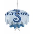 thumbnail image 1 of Outdoor Tablecloths with Umbrella Hole & Zipper, Navy Blue Seahorse Round Tablecloth 54 Inch, Summer Coastal Bubbles Ocean Waves Waterproof Table Cloth, Patio/Pool/Picnic Table Covers, 1 of 8