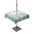 thumbnail image 1 of Outdoor Tablecloths with Umbrella Hole & Zipper, Ocean Starfish Seaweed 60x60 Inch Square Tablecloths, Summer Coastal Beach Shell Coral Teal Waterproof Table Cloth, Patio/Pool/Picnic Table Covers, 1 of 8