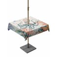 thumbnail image 1 of Outdoor Tablecloths with Umbrella Hole & Zipper, Octopus Coastal 60x60 Inch Square Tablecloths, Summer Nautical Starfish Coral Beige Waterproof Table Cloth, Patio/Pool/Picnic Table Covers, 1 of 8