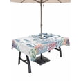 thumbnail image 1 of Outdoor Tablecloths with Umbrella Hole & Zipper, Octopus Coastal Tablecloth Rectangle 60x84 Inch, Beach Nautical Ocean Coral Seahorse Vintage Waterproof Table Cloth, Patio/Pool/Picnic Table Covers, 1 of 8
