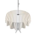 thumbnail image 1 of Outdoor Tablecloths with Umbrella Hole & Zipper, Ombre Beige Grey Striped Round Tablecloth 54 Inch, Farmhouse Modern Stripes Waterproof Table Cloth, Patio/Pool/Picnic Table Covers, 1 of 8