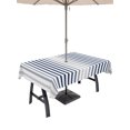 thumbnail image 1 of Outdoor Tablecloths with Umbrella Hole & Zipper, Ombre Navy Blue Grey Striped Tablecloth Rectangle 60x84 Inch, Farmhouse Modern Stripes Waterproof Table Cloth, Patio/Pool/Picnic Table Covers, 1 of 8