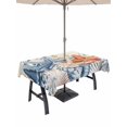 thumbnail image 1 of Outdoor Tablecloths with Umbrella Hole & Zipper, Orange Blue Starfish Coastal Rectangle Tablecloth 52x70 Inch, Summer Beach Eucalyptus Rustic Waterproof Table Cloth, Patio/Pool/Picnic Table Covers, 1 of 8