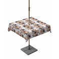 thumbnail image 1 of Outdoor Tablecloths with Umbrella Hole & Zipper, Orange Floral 60x60 Inch Square Tablecloths, Abstract Watercolor Flower Leaf Plant Waterproof Table Cloth, Patio/Pool/Picnic Table Covers, 1 of 8