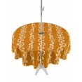 thumbnail image 1 of Outdoor Tablecloths with Umbrella Hole & Zipper, Orange Spring Leaves Round Tablecloths 60 Inch, Pastoral Botanical Striped Flowers Waterproof Table Cloth, Patio/Pool/Picnic Table Covers, 1 of 8