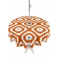 thumbnail image 1 of Outdoor Tablecloths with Umbrella Hole & Zipper, Orange White Geometric Round Tablecloth 54 Inch, Modern Abstract Art Waterproof Table Cloth, Patio/Pool/Picnic Table Covers, 1 of 8