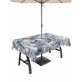 thumbnail image 1 of Outdoor Tablecloths with Umbrella Hole & Zipper, Palm Leaves 54x80 Inch Tablecloth Rectangle, Spring Tropical Leaf Botanical Vintage Blue Waterproof Table Cloth, Patio/Pool/Picnic Table Covers, 1 of 8