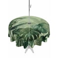 thumbnail image 1 of Outdoor Tablecloths with Umbrella Hole & Zipper, Palm Leaves Tropical Round Tablecloth 54 Inch, Green Botanical Summer Green Ombre Waterproof Table Cloth, Patio/Pool/Picnic Table Covers, 1 of 8