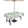thumbnail image 1 of Outdoor Tablecloths with Umbrella Hole & Zipper, Palm Tree Monstera Tablecloth Rectangle 60x84 Inch, Sage Green White Leaf Boho Botanical Waterproof Table Cloth, Patio/Pool/Picnic Table Covers, 1 of 8