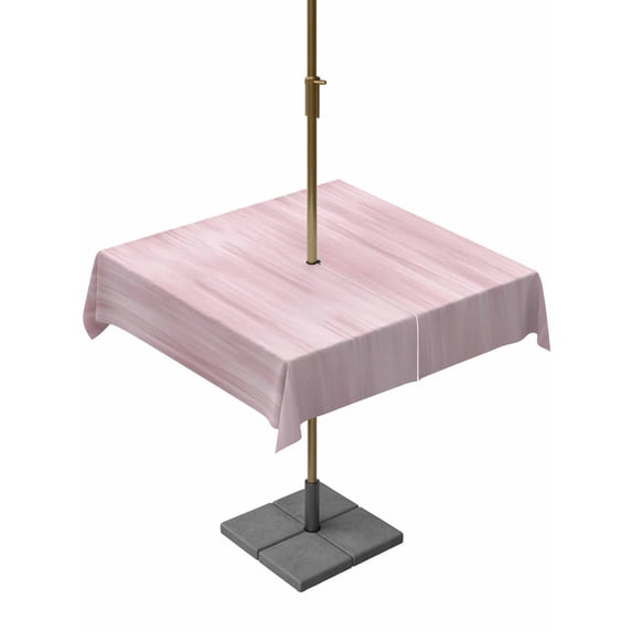 Outdoor Tablecloths with Umbrella Hole & Zipper, Pink 54x54 Inch Square Tablecloths, Modern Abstract Art Ombre Striped Waterproof Table Cloth, Patio/Pool/Picnic Table Covers