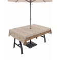 thumbnail image 1 of Outdoor Tablecloths with Umbrella Hole & Zipper, Pink Brown Floral Rectangle Tablecloth 52x70 Inch, Spring Flowers Waterproof Table Cloth, Patio/Pool/Picnic Table Covers, 1 of 8
