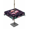 thumbnail image 1 of Outdoor Tablecloths with Umbrella Hole & Zipper, Pink Flamingo 54x54 Inch Square Tablecloths, Green Summer Tropical Botanical Black Waterproof Table Cloth, Patio/Pool/Picnic Table Covers, 1 of 8