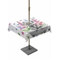 thumbnail image 1 of Outdoor Tablecloths with Umbrella Hole & Zipper, Pink Flowers Yak 54x54 Inch Square Tablecloths, Vintage Spring Floral Bathtub Watercolor Waterproof Table Cloth, Patio/Pool/Picnic Table Covers, 1 of 8