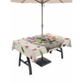 thumbnail image 1 of Outdoor Tablecloths with Umbrella Hole & Zipper, Pink Flowers Yak Tablecloth Rectangle 60x84 Inch, Spring Floral Butterflies Rustic Waterproof Table Cloth, Patio/Pool/Picnic Table Covers, 1 of 8