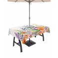 thumbnail image 1 of Outdoor Tablecloths with Umbrella Hole & Zipper, Pink Orange Flowers Rectangle Tablecloth 52x70 Inch, Spring Floral Farmhouse Botanical Waterproof Table Cloth, Patio/Pool/Picnic Table Covers, 1 of 8