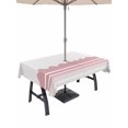thumbnail image 1 of Outdoor Tablecloths with Umbrella Hole & Zipper, Pink Purple Striped Rectangle Tablecloth 60x120 Inch, Abstract Modern Geometric Stripes Waterproof Table Cloth, Patio/Pool/Picnic Table Covers, 1 of 8