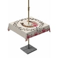 thumbnail image 1 of Outdoor Tablecloths with Umbrella Hole & Zipper, Pink Roses 54x54 Inch Square Tablecloths, Spring Horseshoes Floral Leaves Rustic Waterproof Table Cloth, Patio/Pool/Picnic Table Covers, 1 of 8