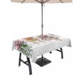 thumbnail image 1 of Outdoor Tablecloths with Umbrella Hole & Zipper, Pink Spring Floral 54x80 Inch Tablecloth Rectangle, Wooden Elegant Farmhouse Botanical Waterproof Table Cloth, Patio/Pool/Picnic Table Covers, 1 of 8