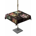 thumbnail image 1 of Outdoor Tablecloths with Umbrella Hole & Zipper, Pink Spring Floral 60x60 Inch Square Tablecloths, Farmhouse Botanical Wooden Retro Art Waterproof Table Cloth, Patio/Pool/Picnic Table Covers, 1 of 8