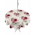 thumbnail image 1 of Outdoor Tablecloths with Umbrella Hole & Zipper, Pink Spring Floral Round Tablecloth 54 Inch, Farmhouse Flowers Modern Art Waterproof Table Cloth, Patio/Pool/Picnic Table Covers, 1 of 8