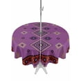 thumbnail image 1 of Outdoor Tablecloths with Umbrella Hole & Zipper, Purple Boho Round Tablecloths 60 Inch, Country Abstract Geometric Ethnic Aesthetic Waterproof Table Cloth, Patio/Pool/Picnic Table Covers, 1 of 8