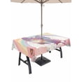 thumbnail image 1 of Outdoor Tablecloths with Umbrella Hole & Zipper, Purple Butterfly 54x80 Inch Tablecloth Rectangle, Cute Rainbow Spring Floral Botanical Waterproof Table Cloth, Patio/Pool/Picnic Table Covers, 1 of 8
