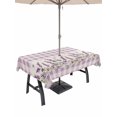 thumbnail image 1 of Outdoor Tablecloths with Umbrella Hole & Zipper, Purple Lavenders Tablecloth Rectangle 60x84 Inch, Spring Floral Plaid Farmhouse Rustic Waterproof Table Cloth, Patio/Pool/Picnic Table Covers, 1 of 8