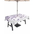 thumbnail image 1 of Outdoor Tablecloths with Umbrella Hole & Zipper, Purple Leaves 60 x102 Inch Rectangle Tablecloths, Summer Botanical Waterproof Table Cloth, Patio/Pool/Picnic Table Covers, 1 of 8