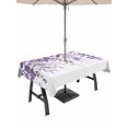 thumbnail image 1 of Outdoor Tablecloths with Umbrella Hole & Zipper, Purple Leaves Tablecloth Rectangle 60x84 Inch, Summer Botanical Waterproof Table Cloth, Patio/Pool/Picnic Table Covers, 1 of 8