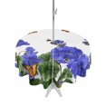 thumbnail image 1 of Outdoor Tablecloths with Umbrella Hole & Zipper, Purple Spring Floral Round Tablecloths 60 Inch, Butterfly Farmhouse Waterproof Table Cloth, Patio/Pool/Picnic Table Covers, 1 of 8