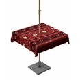 thumbnail image 1 of Outdoor Tablecloths with Umbrella Hole & Zipper, Red Black Boho 60x60 Inch Square Tablecloths, Vintage Ethnic Tribe Abstract Art Retro Waterproof Table Cloth, Patio/Pool/Picnic Table Covers, 1 of 8