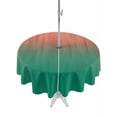 thumbnail image 1 of Outdoor Tablecloths with Umbrella Hole & Zipper, Red Green Ombre Round Tablecloths 60 Inch, Modern Art Gradient Orange Waterproof Table Cloth, Patio/Pool/Picnic Table Covers, 1 of 8