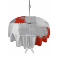 thumbnail image 1 of Outdoor Tablecloths with Umbrella Hole & Zipper, Red Grey Round Tablecloths 60 Inch, Abstract Geometric Color Block Oil Painting Waterproof Table Cloth, Patio/Pool/Picnic Table Covers, 1 of 8
